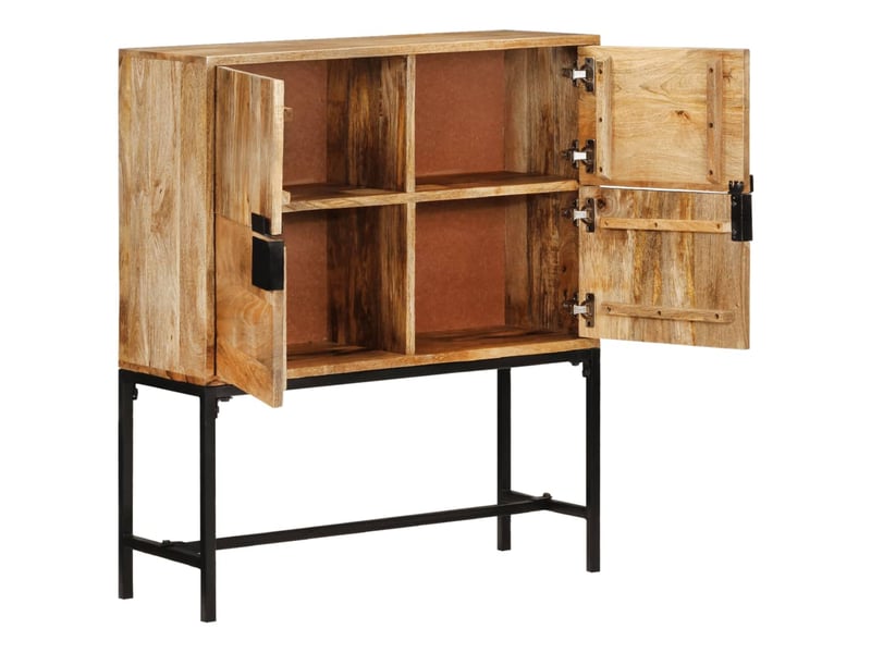  Buffet, meuble de rangement salon 80x30x95 cm bois de manguier brut massif  - Conforama A