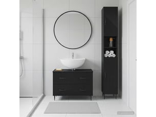 Ensemble de 2 meubles de salle de bain haarlem noir cf63168