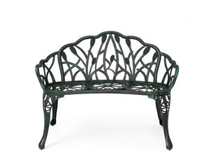 Banc de jardin 2 places en aluminium vert antique