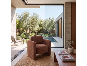 Fauteuil fixe <strong></strong> <strong>CANNES</strong> Tissu Terracotta