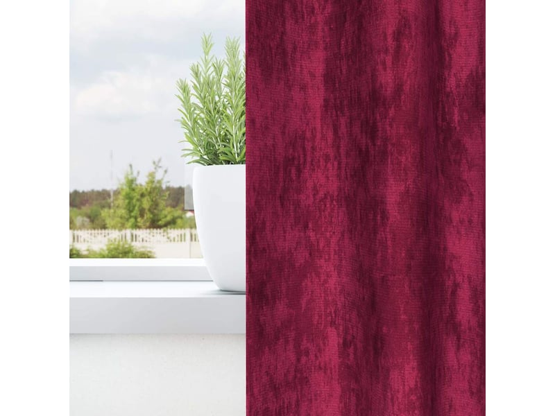  Lot de 2 rideaux en velours, rideaux de fenêtre bordeaux 260 x 140 cm velours cf44151  - Conforama C