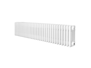Radiateur traditionnel à 4 colonnes 300 x 1505 mm en acier carbone blanc chauffage central horizontale monté sur mur [brosse de nettoyage & supports