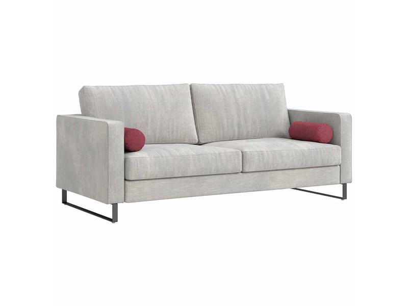  Lot de 2 coussins d'accent, coussins décoratifs, coussins lombaires tissu bordeaux ø 15 x 40 cm cf56687  - Conforama C