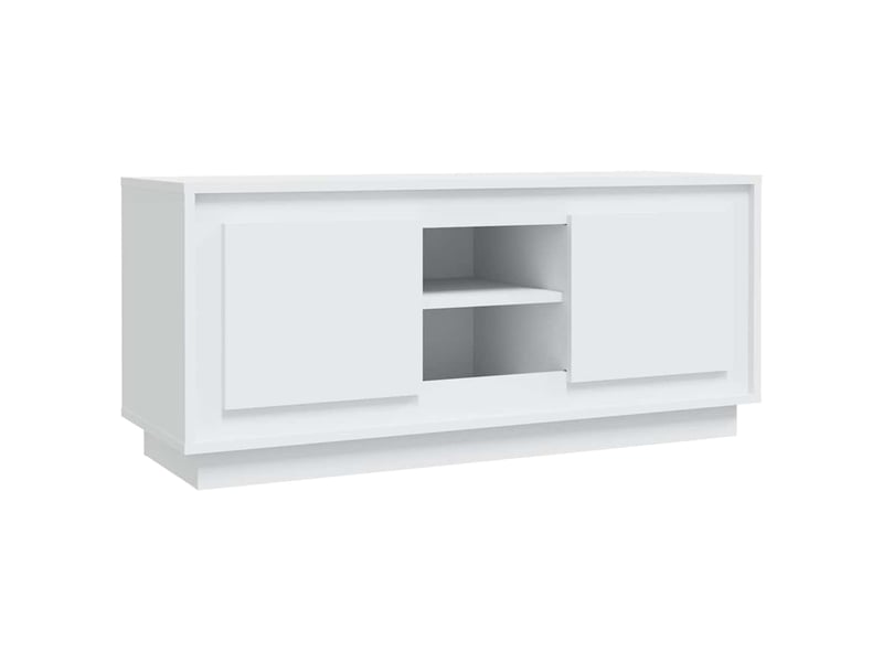  Meuble tv - banc tv - meuble de rangement blanc 102x35x45 cm bois d'ingénierie  - Conforama A