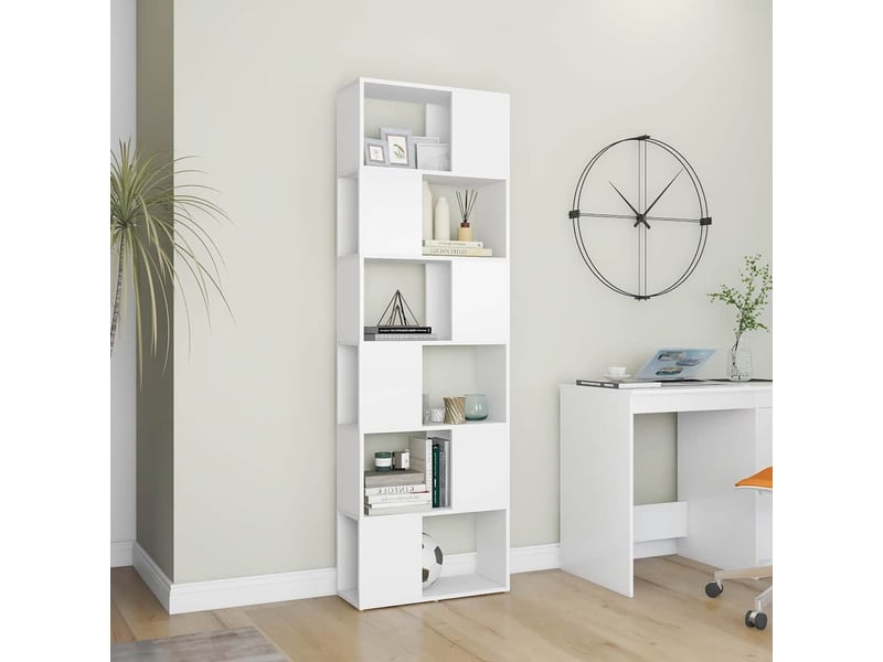  Bibliothèque, étagère de rangement blanc 60x24x186 cm  - Conforama C