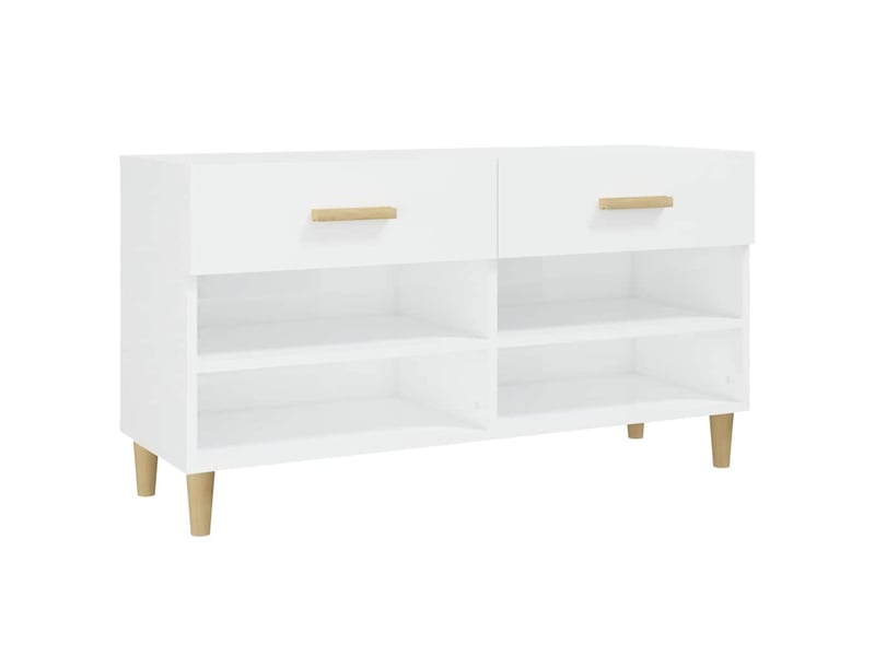  Meuble à chaussure, armoire à chaussure blanc brillant 102x35x55 cm bois ingénierie shl561  - Conforama A