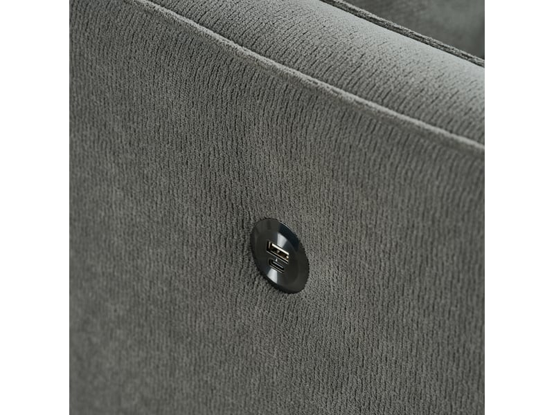 Canapé droit 2 places gris foncé en tissu 135 cm avec port usb et pieds en bois, pour petit appartement et salon W3423S00003 - Conforama D