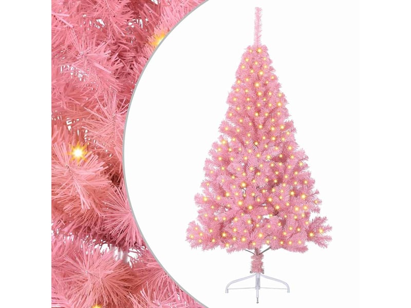 Sapin de noël, arbre de noël artificiel pré-éclairé rose 180 cm pvc cf61374 - Conforama A