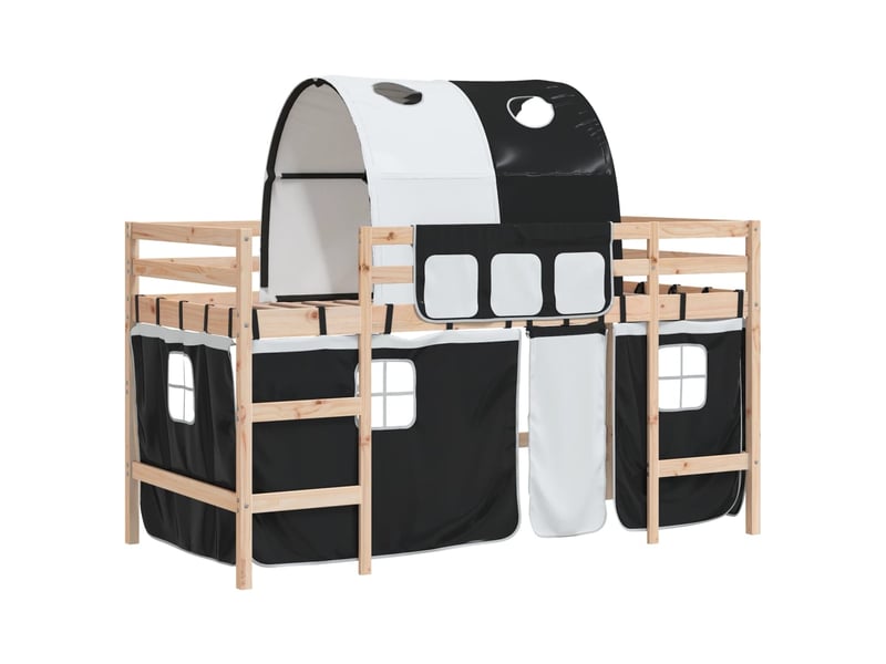  Lit mezzanine enfants - lit jeune avec tunnel sans matelas 80x200 cm  - Conforama A