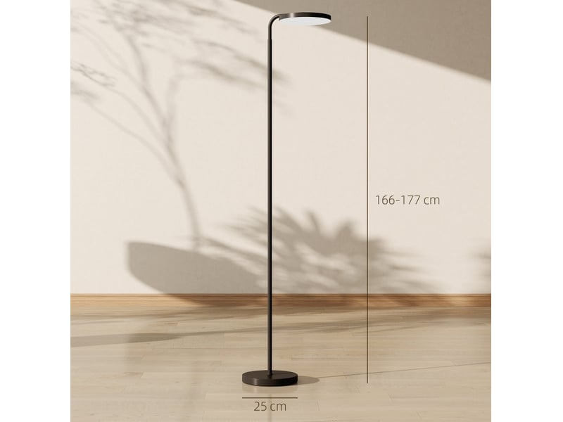  Lampadaire led 41x25x166-177 cm avec télécommande magnétique, tête rotative, noir  - Conforama D