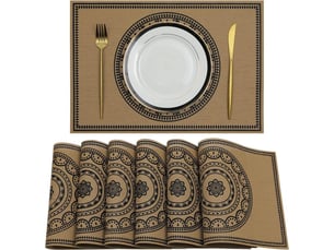 Lot de 6 sets de table en pvc 30x44cm set de table rectangulaire lavable résiste à la chaleur napperon de table facile à nettoyer pour table à manger cuisine restaurant