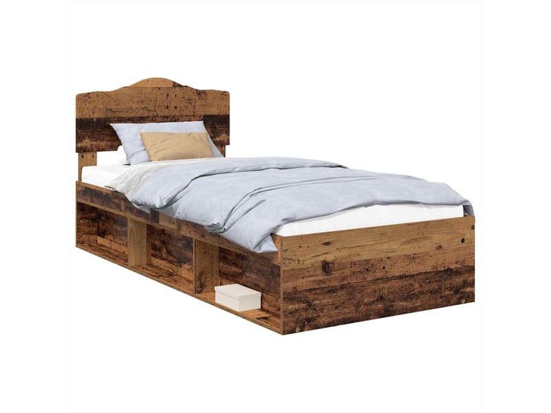 Lit simple- lit adulte - cadre de lit bois ancien 100 x 200 cm bois de pin massif - Conforama A