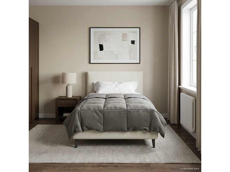  Duvet - couette complet toute l'année 155 x 200 cm 4 saisons gris clair  - Conforama B
