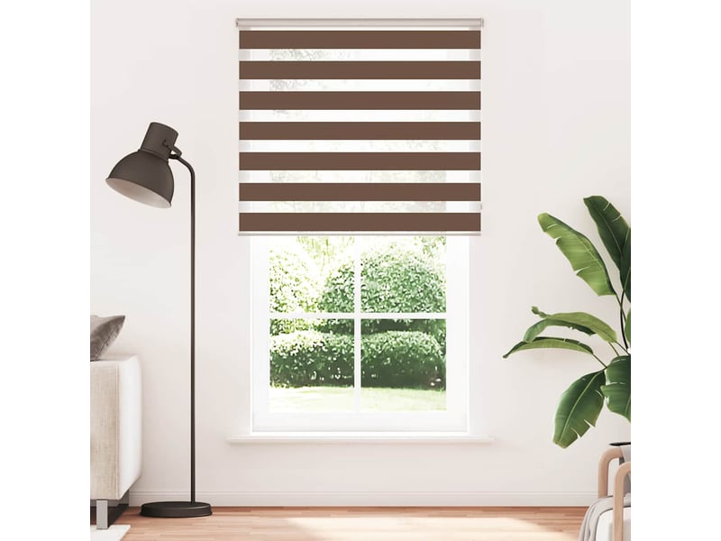  Store zèbre, store de fenêtre marron 135x200cm largeur du tissu 130,9cm polyester cf48673  - Conforama A