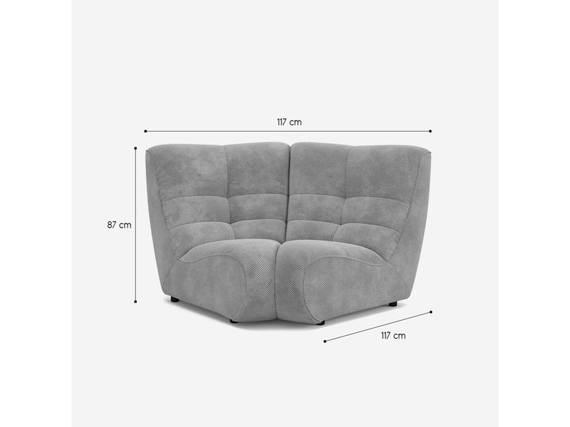  Module d'angle canapé en velours capitonné gain de place gardena - jaune  - Conforama E