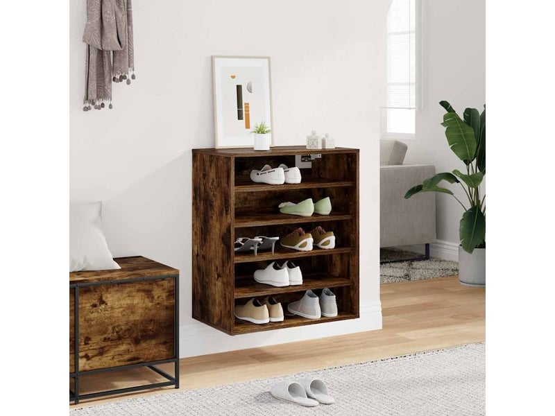  Meuble à chaussures, armoire à chaussures 60x35x70 cm chêne fumé shl8698  - Conforama C