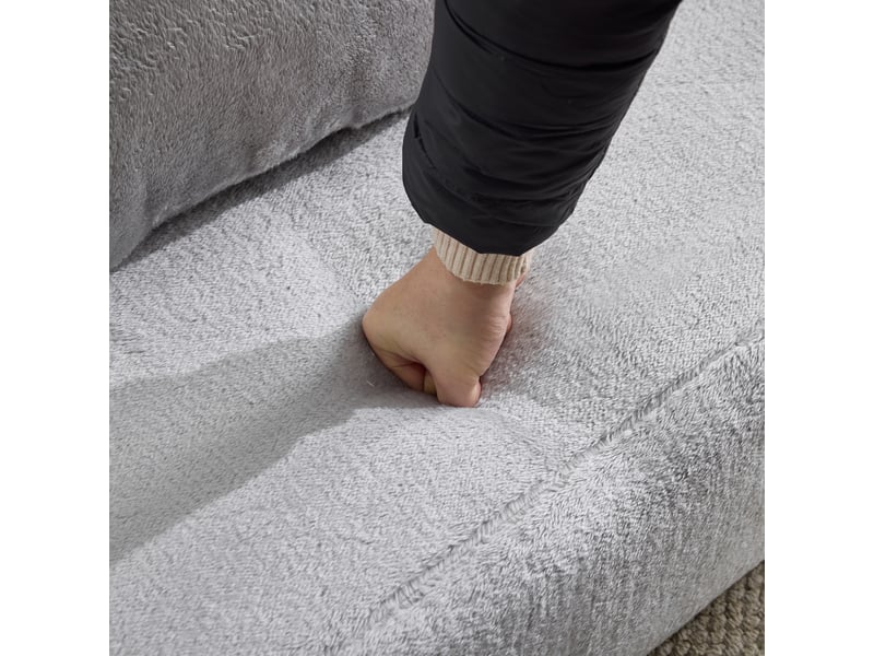  Canapé droit 2 places gris clair moderne avec coussins confortable salon chambre  - Conforama R