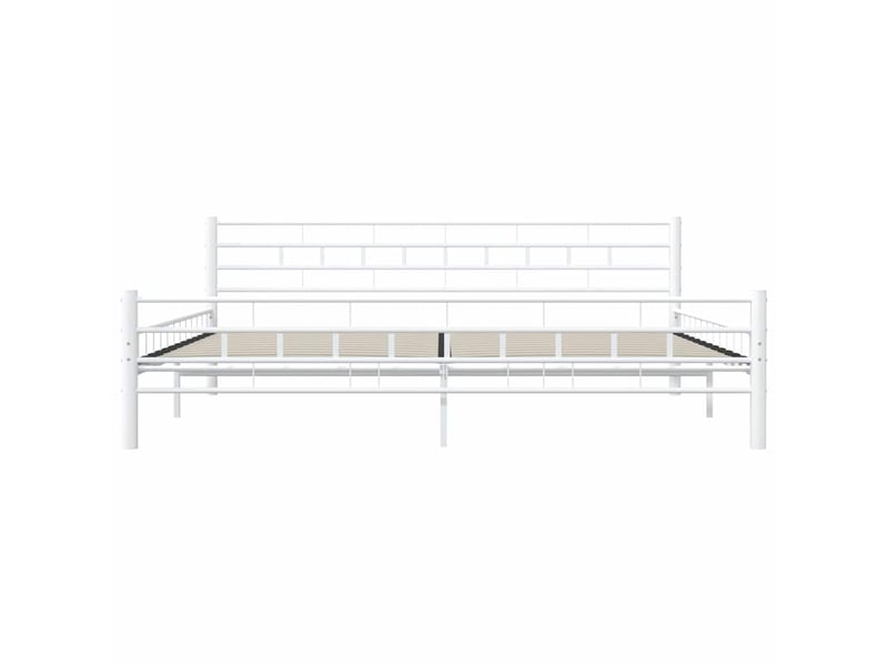  Lit double- lit adulte -  cadre de lit sans matelas blanc métal 200x200 cm  - Conforama D