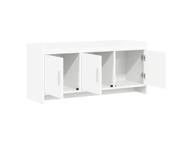  Meuble tv - banc tv - meuble de rangement 102 x 33 x 47 cm blanc bois d'ingénierie  - Conforama D