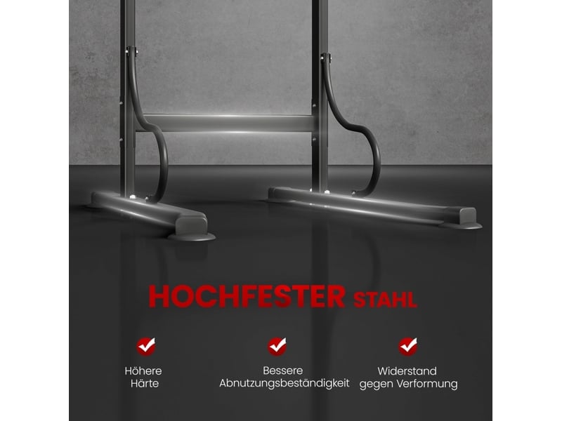 Tour de musculation réglable 98x84 cm barre de traction métal noir et rouge  - Conforama C