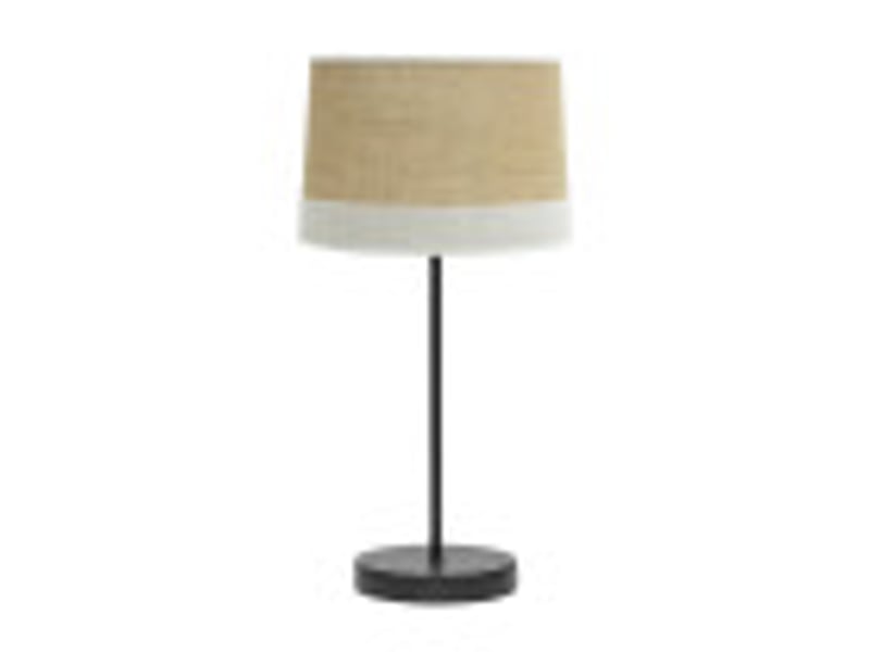 Fabrilamp tietar lampe à poser noire, écrue et blanche en toile de jute et lin, 1 x e14, 44 cm 186671001 - Conforama B
