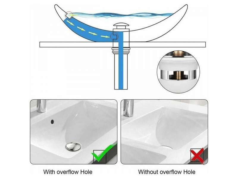  Universel bonde lavabo avec trop-plein pop-up automatique push open click clack pour salle de bain 1-14 en laiton chromé  - Conforama E