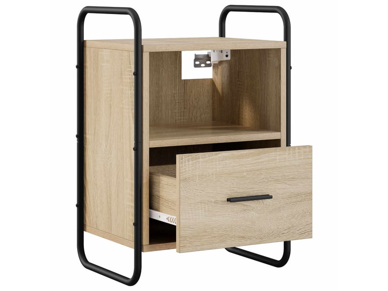  Vidaxl chevet suspendu 2 tiroirs chêne sonoma mural meuble rangement 40x30x60cm salon chambre  - Conforama D