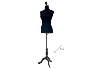 Mannequin de couture ajustable 130-168 cm avec trépied en bois pour la photographie de mode et la présentation de vêtements - noir