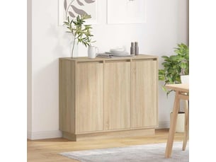 Buffet - bahut - meuble de rangement led chêne sonoma 90 x 32 x 75 cm bois d'ingénierie