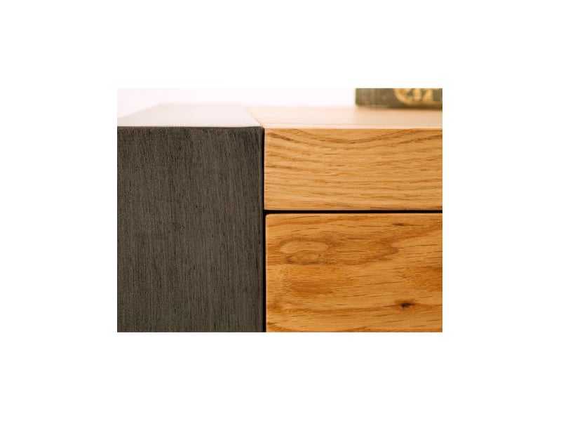 Buffet cavara 200 cm en chêne massif et métal noir – 2 portes, 3 tiroirs et grands rangements - Conforama E