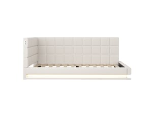 Lit banquette 90x200 cm MAISONORA coloris beige