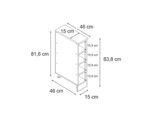 Commode 1 tiroir(s)    <strong>VICCO</strong> <strong></strong> coloris bois clair largeur 15 cm