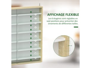 Vitrine coloris naturel 6 étagère(s) <strong></strong> <strong></strong> - 80 cmx83 cm