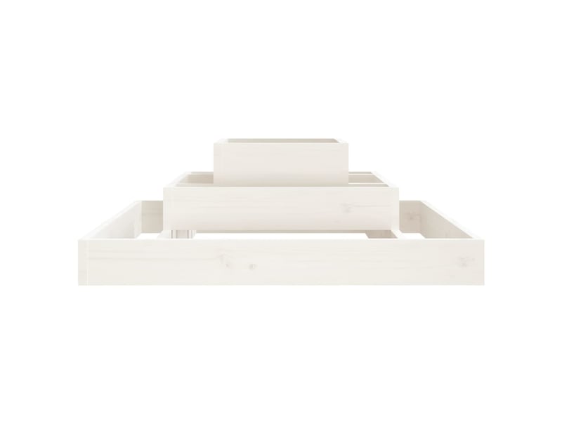 Jardinière - bac à fleurs blanc 80x80x27 cm bois massif de pin  - Conforama E