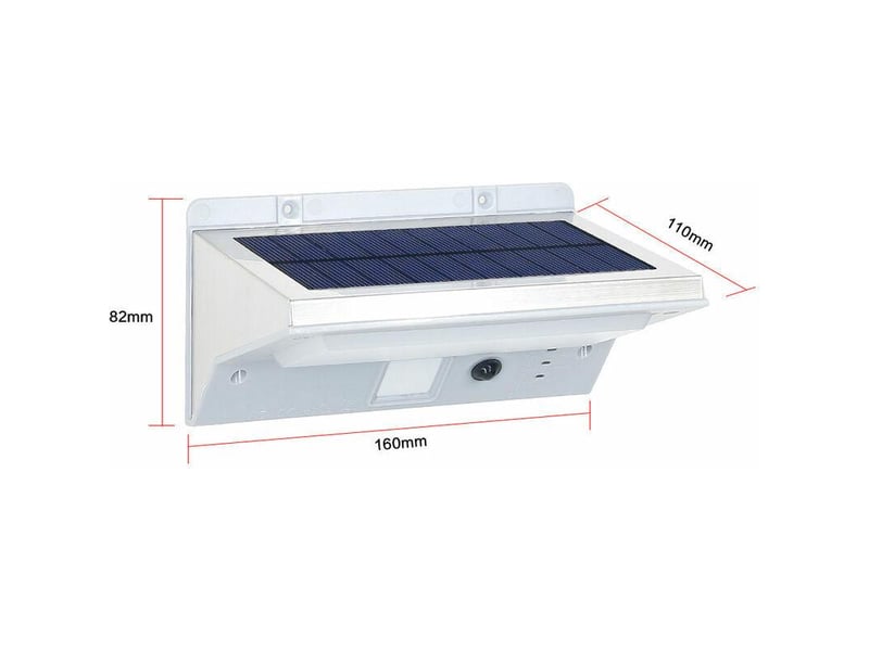  Projecteur solaire mural en acier inoxydable avec led blanches haute puissance jusqu'à 16 cm de hauteur et détecteur de mouvement à 3 modes, gris  - Conforama B