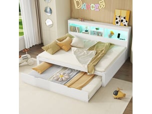 Lit gigogne 140x200 cm coloris blanc