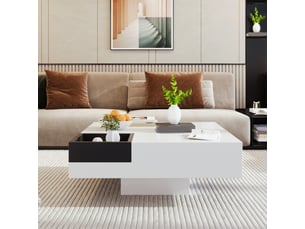 Table basse carré(e) coloris bicolore LPOSPI - 72 cmx72 cm