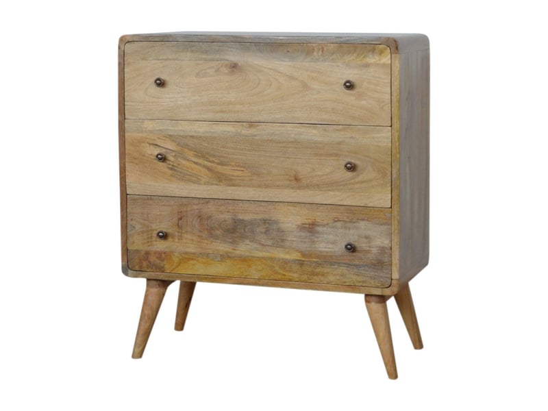  Artisan furniture commode incurvée en bois massif, finition chêne  - Conforama A