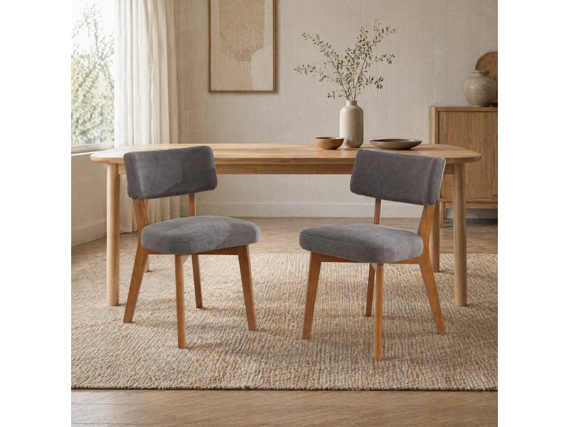  Chaise de salle à manger, dossier ergonomique, bois gris  - Conforama C