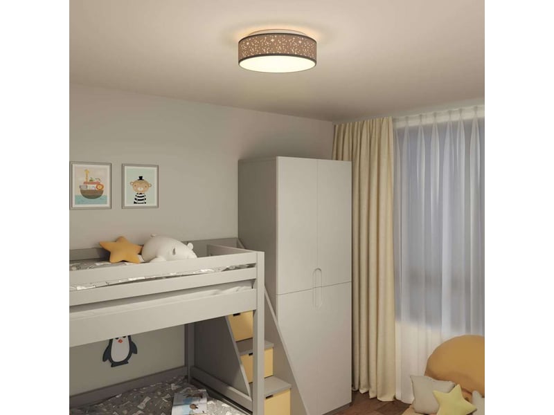  Lampe de plafond, plafonnier noir 38x38x13,5 cm tissu shl96195  - Conforama C