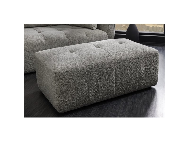  Pouf imperia gris capitonné – pouf classique en tissu bouclette  - Conforama B