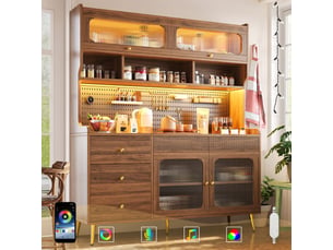Buffet 2 porte(s) 3 tiroir(s) <strong>ROLIPO</strong> <strong></strong> - 145 cm coloris marron