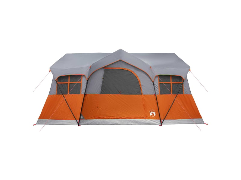 Tente de camping, tente familiale gris et orange 10 personnes polyester et acier - Conforama E