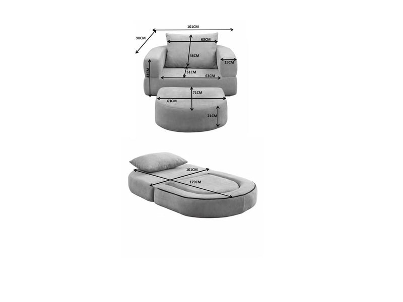  Canapé convertible, canapé-lit, format compressé, pliable, pour salon, chambre, mobilier pour espace de vie, bureau  - Conforama B