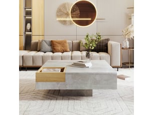 Table basse carrée avec boîte de rangement amovible, style moderne, pour salon, 72 × 72 × 30 cm