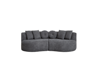 Canapé modulable, canapé de salon, en chenille, sans accoudoirs, pour salon et séjour, forme incurvée