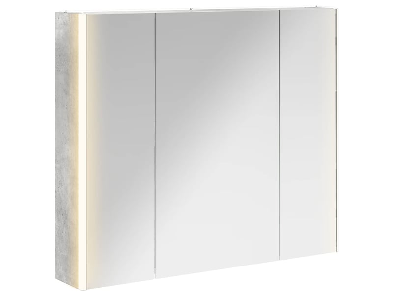  Armoire miroir de salle de bain, cabinet de salle de bain gris béton 83,5 x 15,5 x 70 cm cf65166  - Conforama A