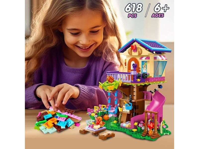  Maison arbre de 3 niveaux kit 618 pieces avec led toboggan accessoires 151498_AABHT19864_6_DROPFR - Conforama C