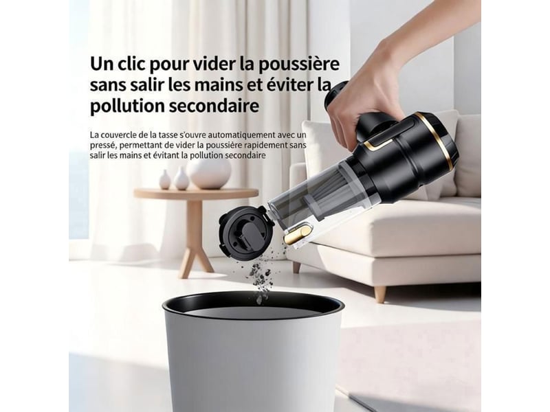  Aspirateur main sans fil 4 en 1 16 kpa 100 w moteur sans balais 3 vitesses led usb-c soufflage noir et or 413446_AACKO80509_6_DROPFR - Conforama D