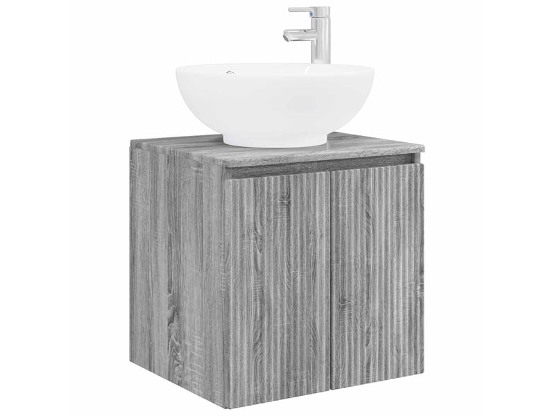  Vanité de lavabo mural, meuble de rangement sonoma gris 49.5x44.5x65 cm shl1765  - Conforama A